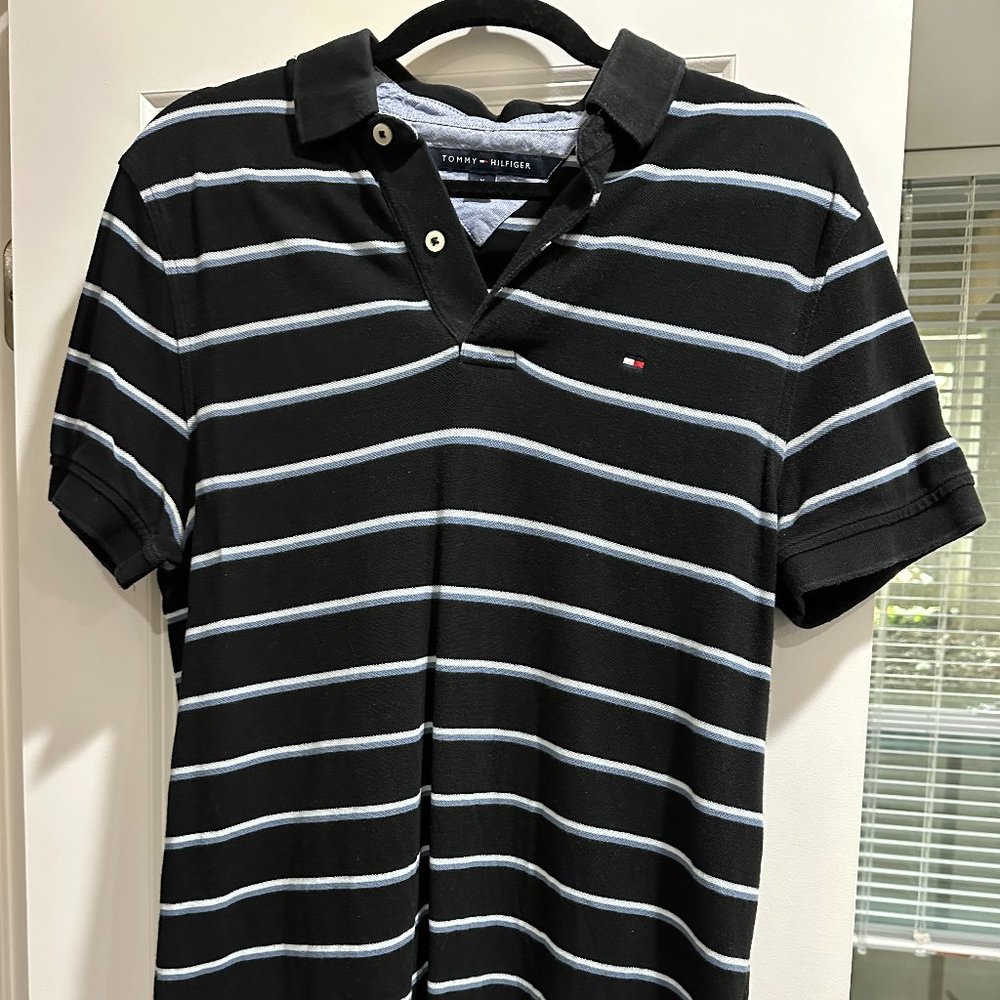 Tommy Hilfiger Black Striped Polo